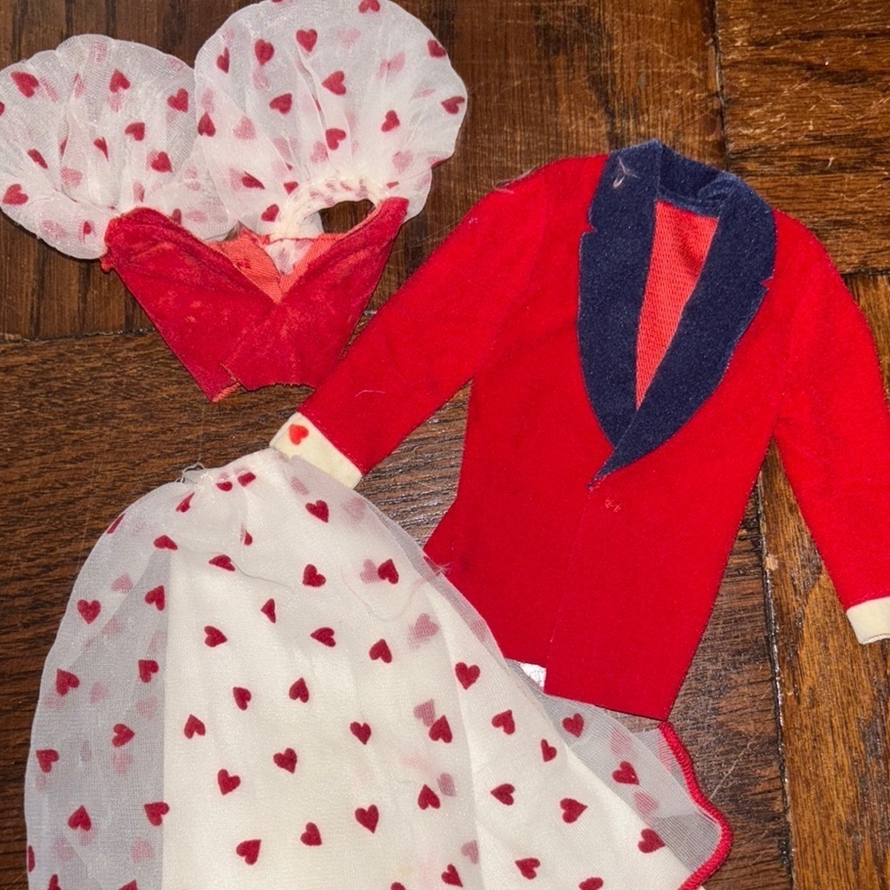 1983 Barbie Doll Loving You Heart clothes Outfit Top/Skirt Dress  Ken tux coat - Picture 2 of 6